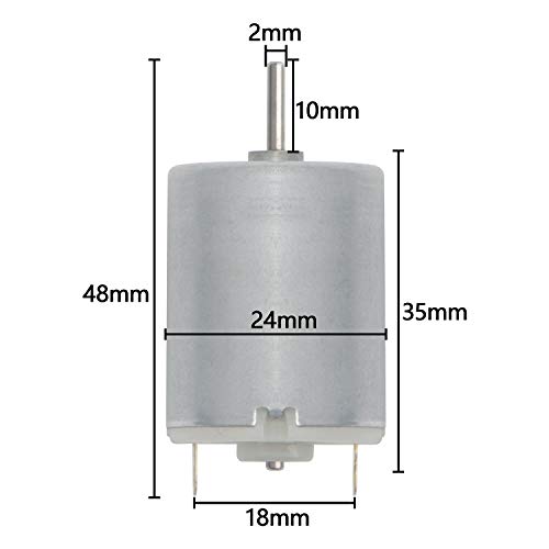 Pxyelec Dc Motor 3V-12V 280 Micro Motor 42 x 24 mm for RC Boat Model Toys Diy (Pack of 5) - Image 3