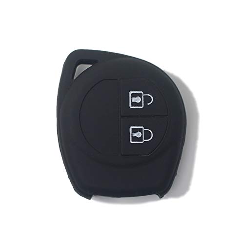 Coque de Silicone Cover Clé pour Suzuki Swift Vitara Jimny Gran Vitara Ignis Alto SX4 Liana Splash Baleno Karimun Wagon R Opel Agila Fiat Sedici (Noir)