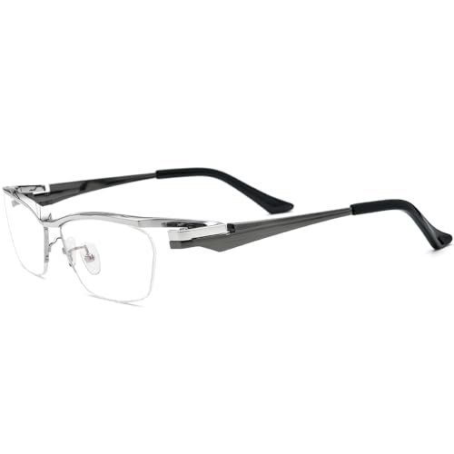 Image of FONEX Pure Titanium Glasses Frame Men Semi Rimless Square Eyeglasses Eyewear DTX416