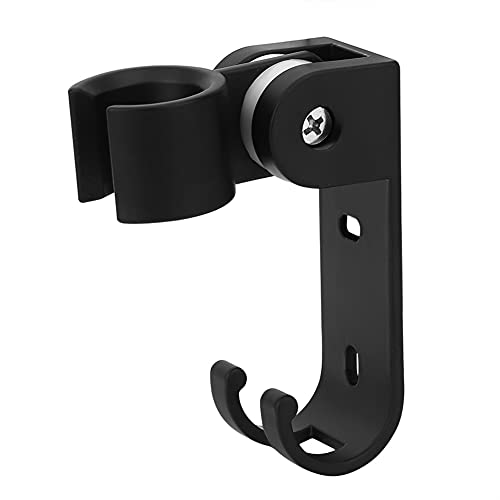Soporte para cabezal de ducha ajustable negro mate de pared para baño con tornillos 7