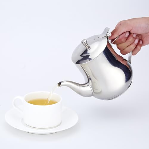 SANQIAHOME Kleine Teekanne aus Edelstahl (Silber, 570 ml) – Bild 3