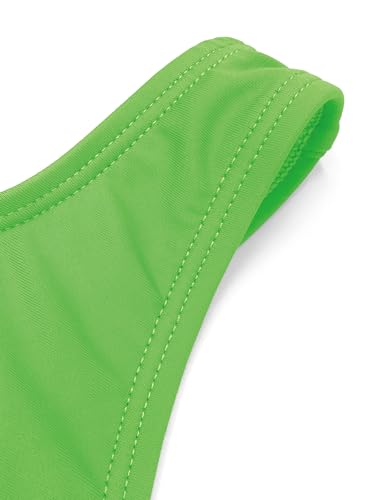 Image of SHEKINI Girls Solid Bathing Suits Kids One Piece Swimsuits U Neck Cute Swimwear