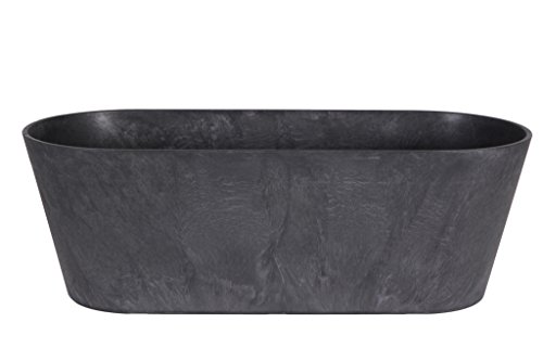 Ivyline 122475 Artstone Blumenkasten Claire, 57 x 18 x 31 cm, schwarz