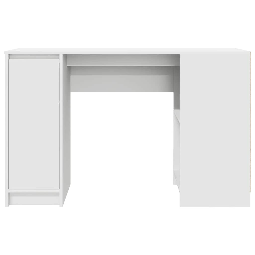 Scrivania in legno bianco, 120 x 42 x 76 cm, con robusto piano da scrivania e spazio di archiviazione, versatile come tavolo da ufficio, scrivania per computer o scrivania da gioco