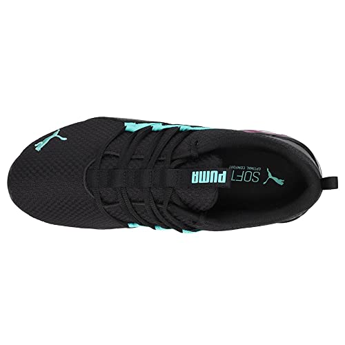 PUMA PUMA Women's RIAZE PROWL MOD MULTI Sneaker, Puma Black-Blue Turquoise, 10