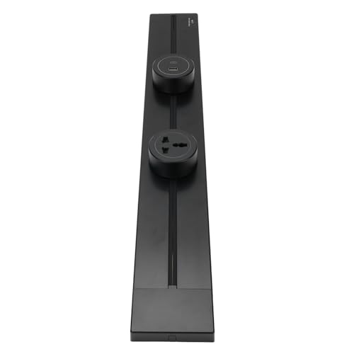 Haofy Regleta Moderna para Montaje en Pared, 8000W, Aleación de Aluminio de 600 Mm, Central Eléctrica para Sala de Conferencias (2 Tomas Universales 13A 3250W + 1 Conector USB)