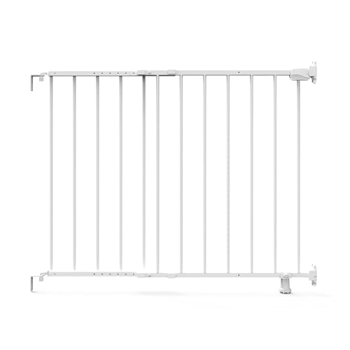 Ingenuity The Stairway 42W Series Safety Pet and Baby Gate 28-42 Wide 28 Tall for Stairway or Hallways - White Metal