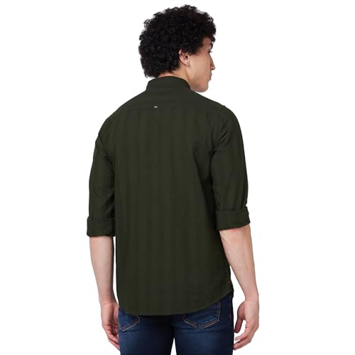 Image of Spykar Men's Regular Fit N /A Full Sleeve Solid Casual Shirts