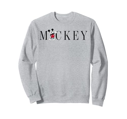 Sweatshirt Disney Mickey Mouse en coton imprimé sobre pour adulte