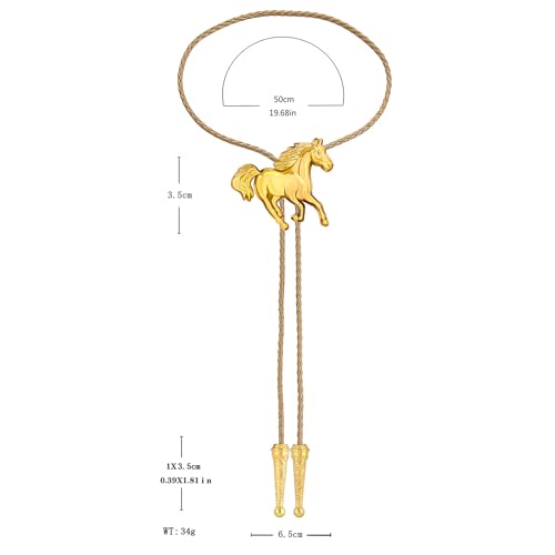Image of GelConnie Bolo Ties for Men Women Western Cowboy Tie Mens Western Necklace Leather Necktie Gold Bolero Tie Cowboy Necklace