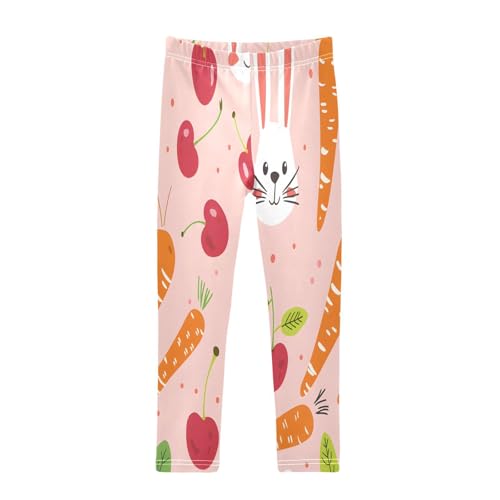 Toddler Girls Leggings Printed Yoga Pants Leggings Carrots Cherries Rabbit Faces for Kids