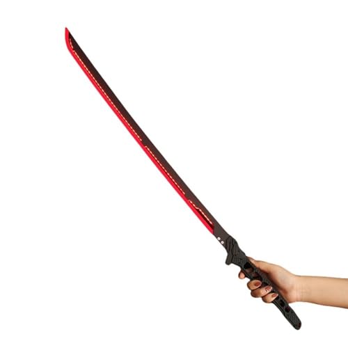 Demanca サイバーパンク 発光ライトセーバー風 サムライソード 刀剣 模造刀 模擬刀 赤 108cm ストラップ付 コスプレ道具 仮装 変装 撮影 観賞用 学園祭 文化祭 ハロウィン クリスマス パーティー用品 (あか 赤 です80CM)