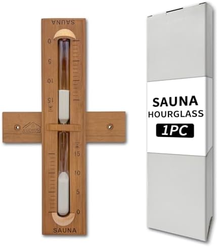 Asidius Red Cedar Wood Sauna Timer Sand Specially Formulated Anti-Caking Modified 15 Minute Sand Timer Simple and Quiet Sauna and Timer Sauna Accessories The for Traditional Wooden Saunas