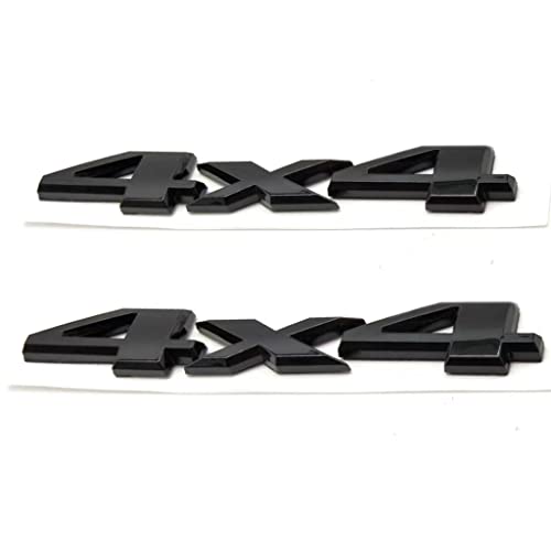 Image of YUGEYE 2PCS 4X4 Emblem Badge 3D Logo Compatible with Rear Tailgate 2005-2018 4 X 4 (Black)