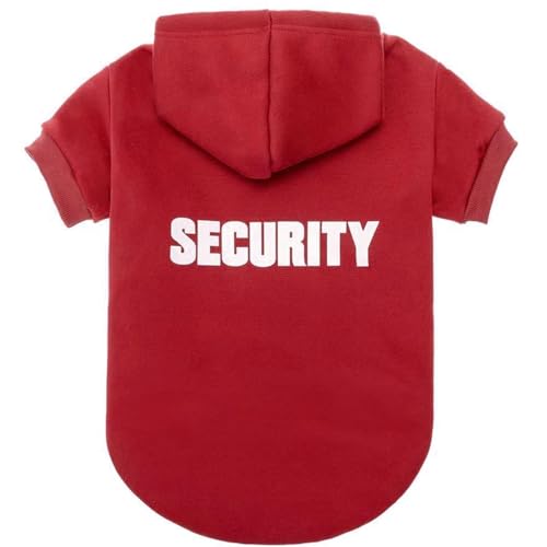 BINGPET Security Dog Hoodies Puppy Sweater Cold Weather Dog Coats Soft Brushed Fleece Pet Clothes Hooded Sweatshirt for Dog Cat