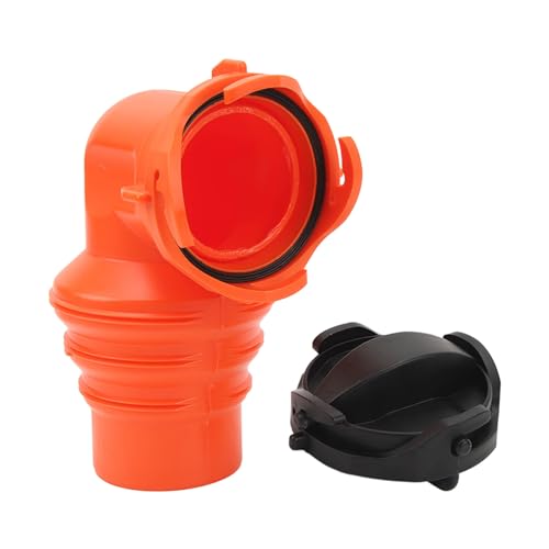 Image of Acouto RV Sewer Hose Elbow with Lid 90 Degree, Easy Installation Sewer Hose Connector, Suitable for Yacht