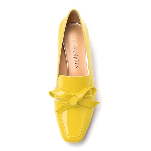 Image of Womens Loafer with Heel, Comfortable Chunky Heels for Women, Loafers Shoes with Bowknot Womens Bunion Dress Shoes