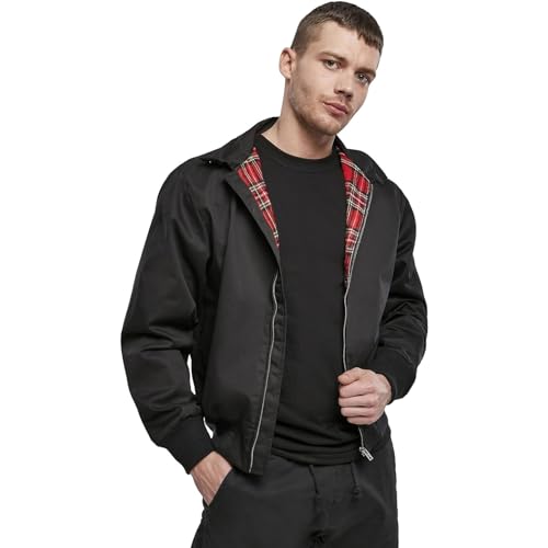 Individual Wear Men's Harrington Classic Waist-Length Everyday Jacket with Stand-up Collar & Red Checked Inner Lining2