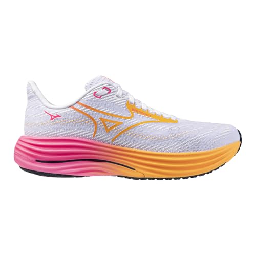 Mizuno Wave Rider 29, Zapatillas de Running Unisex Adulto, White Tang Orange Pink Tetra, 41 EU