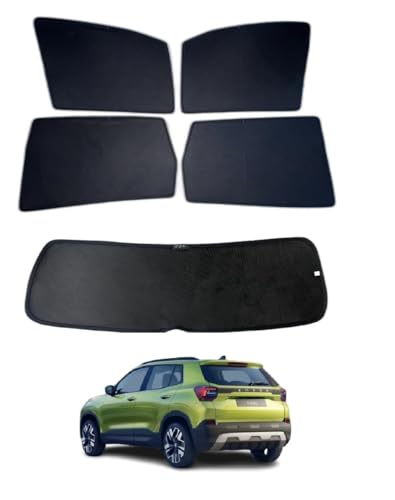 Image of Premium Car Sunshade Fix Type Non-Magnetic Curtain with Rear Dicky Curtain Set of 5pc for Skoda Kylaq 2024
