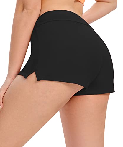 Halcurt Plus Size Tankini Bottoms Bathing Suit Bottoms Boardshorts Rash Guard Shorts Black 2X #TOP3