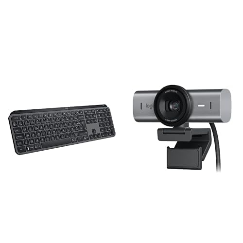 Logitech MX Keys S Graphite Clavier AZERTY Belge et MX Brio Webcam Streaming 4K