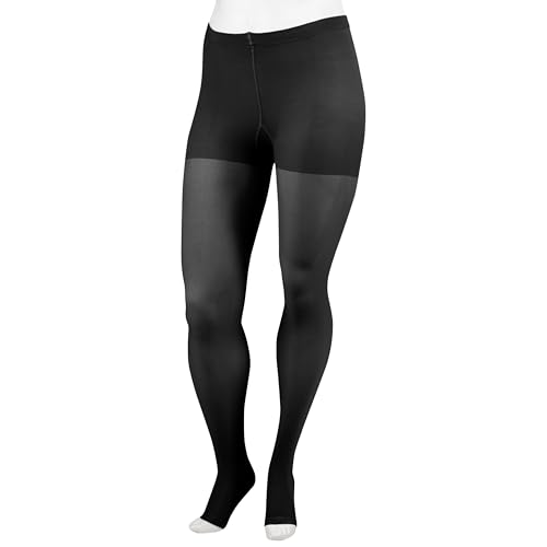 Image of Juzo Soft 2001 Pantyhose 20-30 mmHg Open Toe Compression Hose for Men & Women, Short