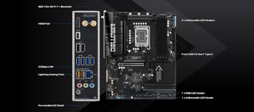 Image of ASRock B860 Challenger WiFi ATX Motherboard, Supports Intel Core Ultra Processors (Series 2, LGA1851), DDR5 8666+ (OC), PCIe 5.0, WiFi 7, 2.5G LAN, Dr.MOS