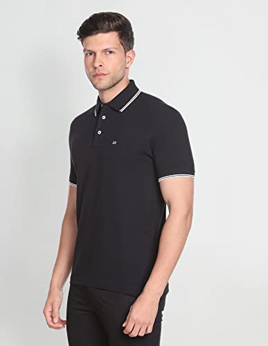 Image of Arrow Sport Solid Polo T Shirt for Men - 100% Cotton, Breathable & Comfortable Half Sleeves Mens Tshirt