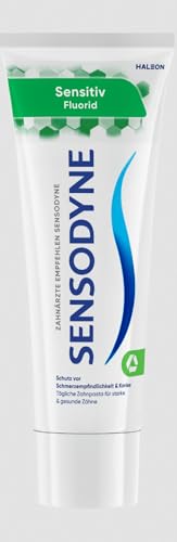Sensodyne Dentifricio al fluoro sensibile, 75 ml, dentifricio quotidiano per