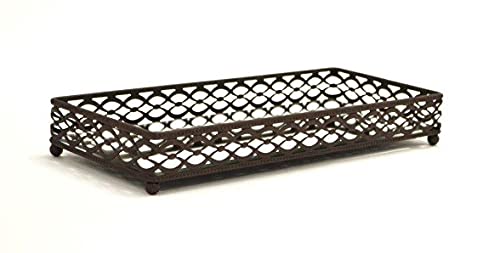 AQ Organizational Mirrored Home Storage Tray for Vanity, Dresser, Bathroom, or Kitchen Counter, Holds Beauty Products, Makeup, Perfume, Toiletries, Nail Polish, Jewelry, Guest Towels, etc. - Bronze