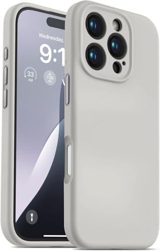 Image of DIZORO Compatible For iPhone 16 Pro Camera Protection Case 6.3, Slim Liquid Silicone Case 3 Layers Full Covered Soft Gel Rubber Phone Case Protective Cover 6.3 Inch - (Natural Titanium)