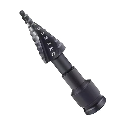 COMFOLIVING Broca escalonada, broca escalonada para metal - Broca de grado industrial,Taladro intensificado de agujeros de varios tamaños para cortar agujeros de chapa de acero