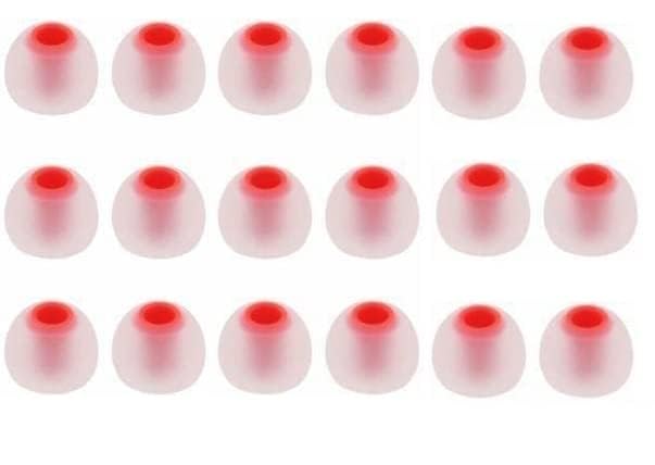 wiredcom silicone earbuds rubber tips earplugs for replacement in earphone and bluetooth, medium (20 qty white and red)