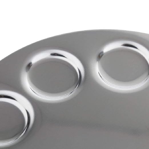 Image of Stainless Steel Cosmetic 5 Dip Makeup Mixing Plate with Spatula Tool for Women | Beauty Tool | (Silver)