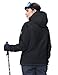 MAGCOMSEN Skijacke Damen Übergangsjacke Winter Outdoor Winterjacke Fleecejacke Parka Wärme Abnehmbarer Kapuze Schwarz L