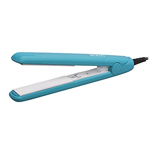 Sogo Mini Plancha de Cabello Personal Azul para Viajar - Portátil y Versátil con Placas de Cerámica, 25W, Compacta y Funcional (SS-3802)