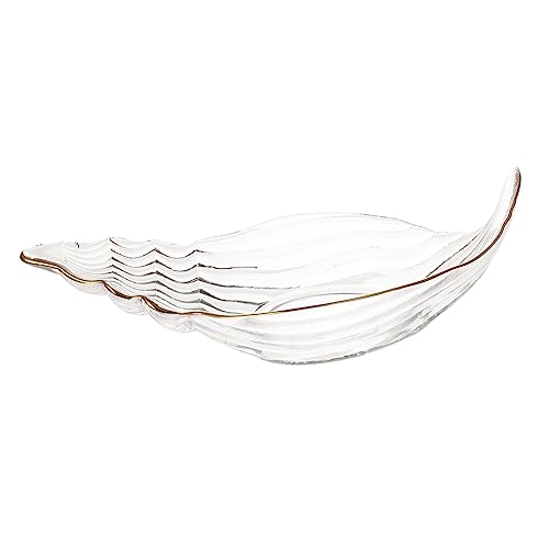 BESTOYARD 1Pieza Cristal Decorativo Concha Para Servir Aperitivos y Exhibir Joyas Para Hogar Bodas y Fiestas