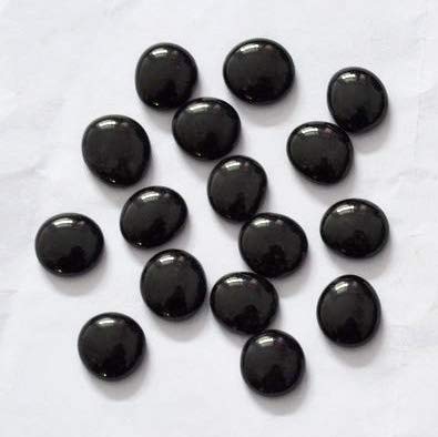 Briliant Shop Flat Pebbles Marbles, 3 Lbs Glass Gems Stone for Vase Fillers, Wedding Table Scatter, Aquarium Fillers Decor, Party Decoration, Crystal Rocks (Approx 300 pcs Black)