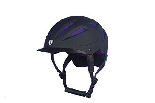 Tipperary Equestrian Horse Riding Helmet - Sportage Hybrid - Lightweight Cooling Horseback Riding Apparel - Adjustable Safety Helmet with Superior Air Flow - Black/Purple - XS
