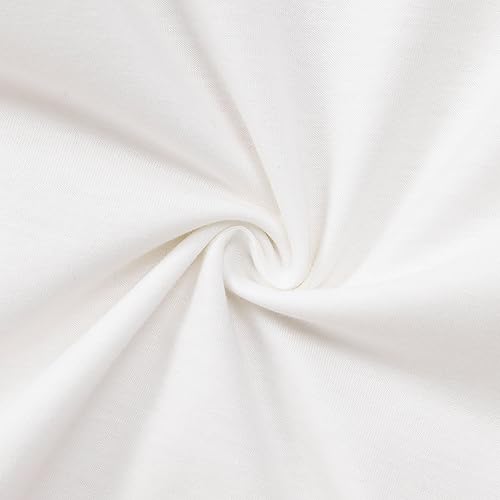 Image of MODNTOGA Kids Baby Girl Long Sleeve Collar Shirt Toddler White Blouse Puff Short Sleeve T-Shirt Solid Color Basic Top Bottom (White,3-4 Years)