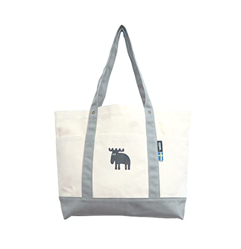 moz 帆布トート L ナチュラルxグレー