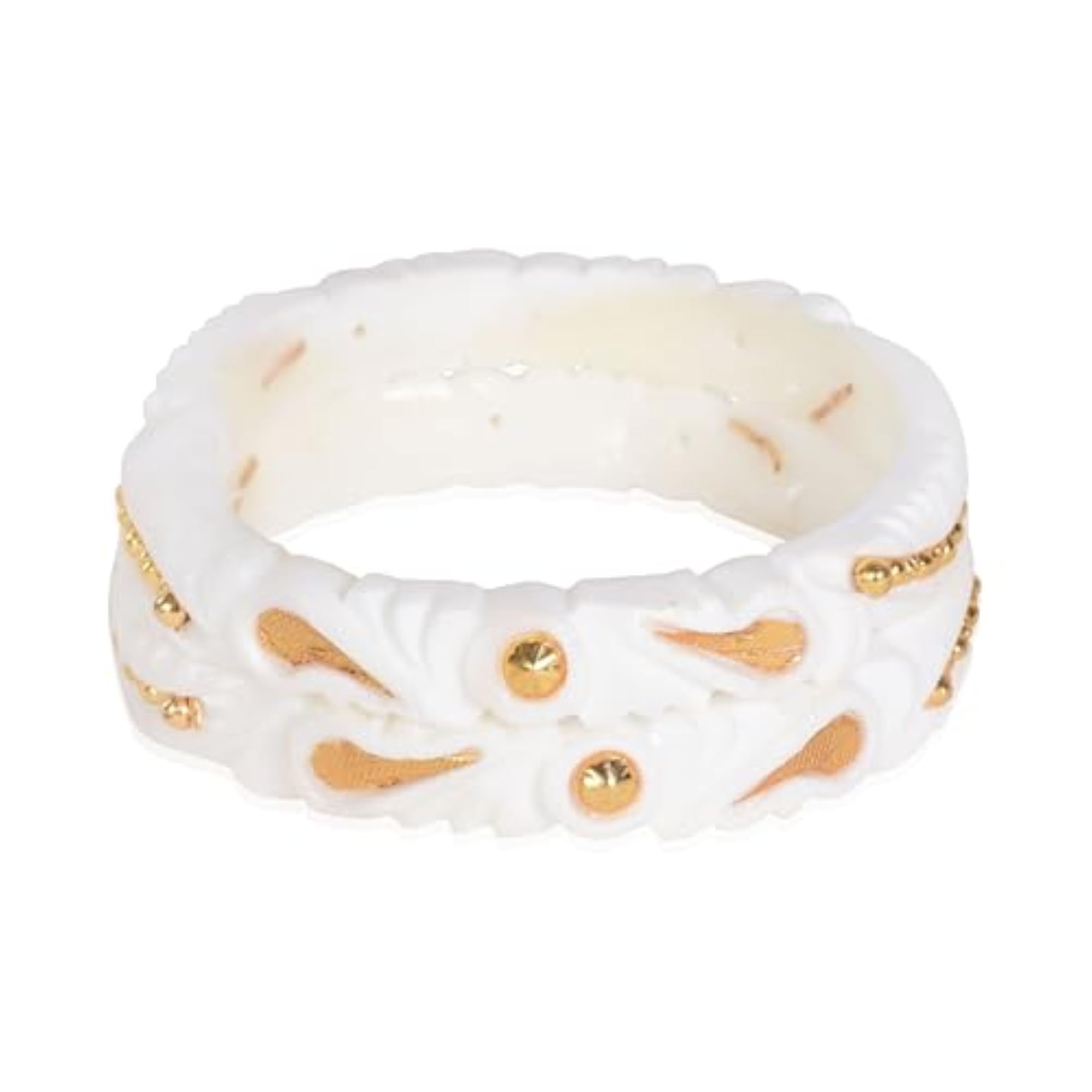 Sakha Pola White Gold-Plated Bangle for Women, Pack of 2