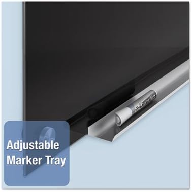 Infinity Magnetic Glass Marker Board, 72" x 48", Black Surface