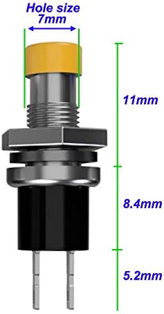Gebildet 24pcs 7mm Mini Momentary Push Button 3V-6V-12V-24V-230V/1A, SPST Nomal Open ON/Off 2 Pin Round Flat Button for Model Railway Hobby