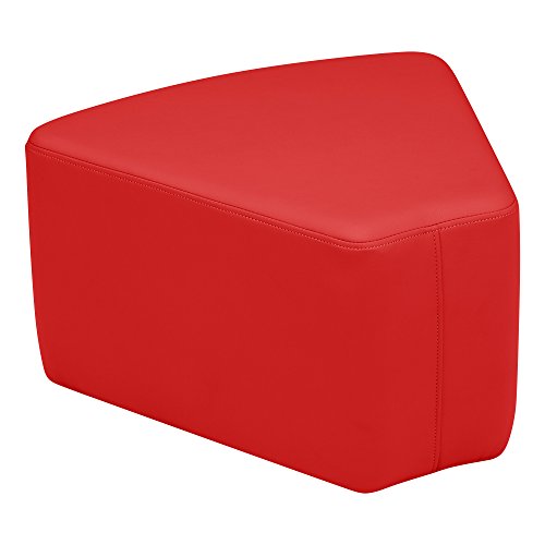 Image of Sprogs 12 inch H Structured Wedge Stool -Flexible Modular Collaborative Soft Seating for Office, Home, Lounge and School Classrooms with Durable Frame & Set of 2 inch Casters Add-on -Red