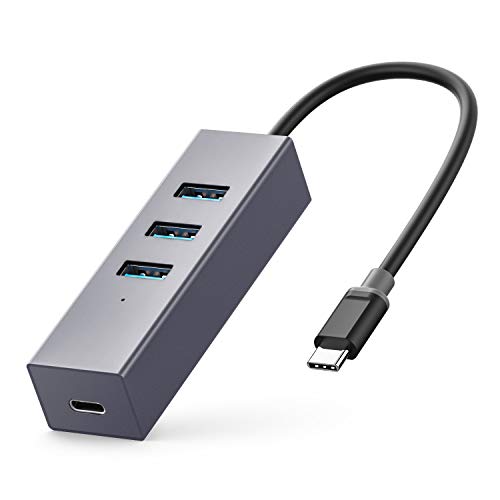 QacQoc HUB USB C a 3 USB 3.0 Puertos 5Gbps, 1 USB Tipo C Puertos para MacBook Pro/iPad Pro/Macbook Air/Windos XP/Mac Os 9.X /10.X u0085