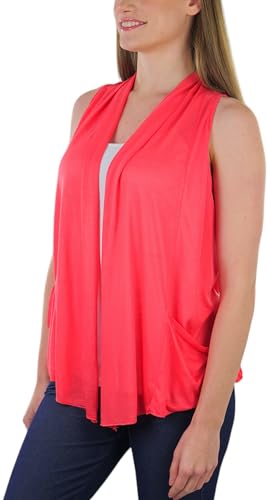 Image of ToBeInStyle Womens Open Front Casual Shrug Lightweight Layering Cardigan Sleeveless or Short Sleeve