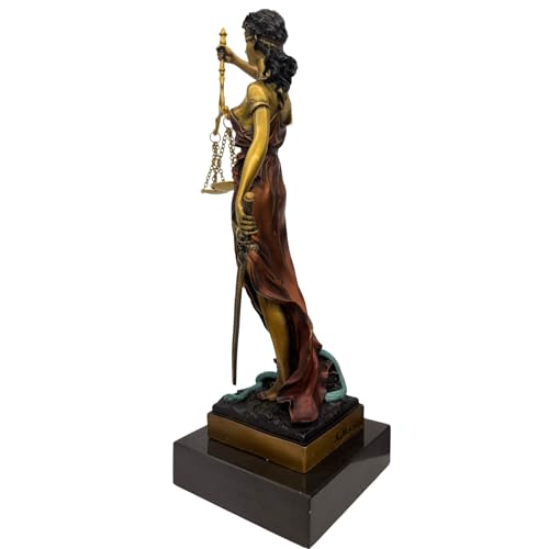 Figura de Lady Justice en Bronce y Base de Mármol 12" miniatura 4