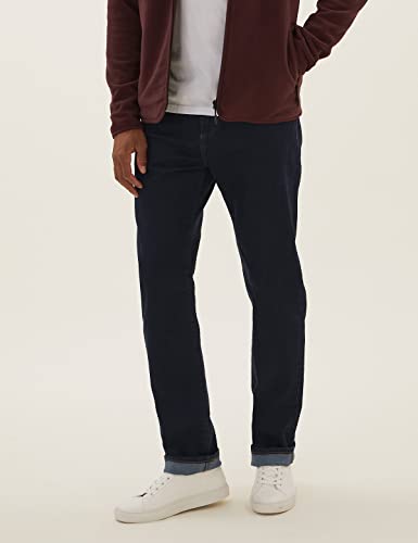 Image of Marks & Spencer Mens Light Wash Mid Rise Straight Fit Jeans